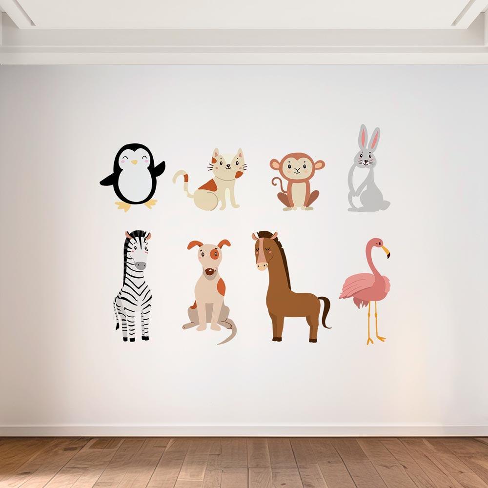 Cute Animal Companions Set - Murals by Numbers Kit