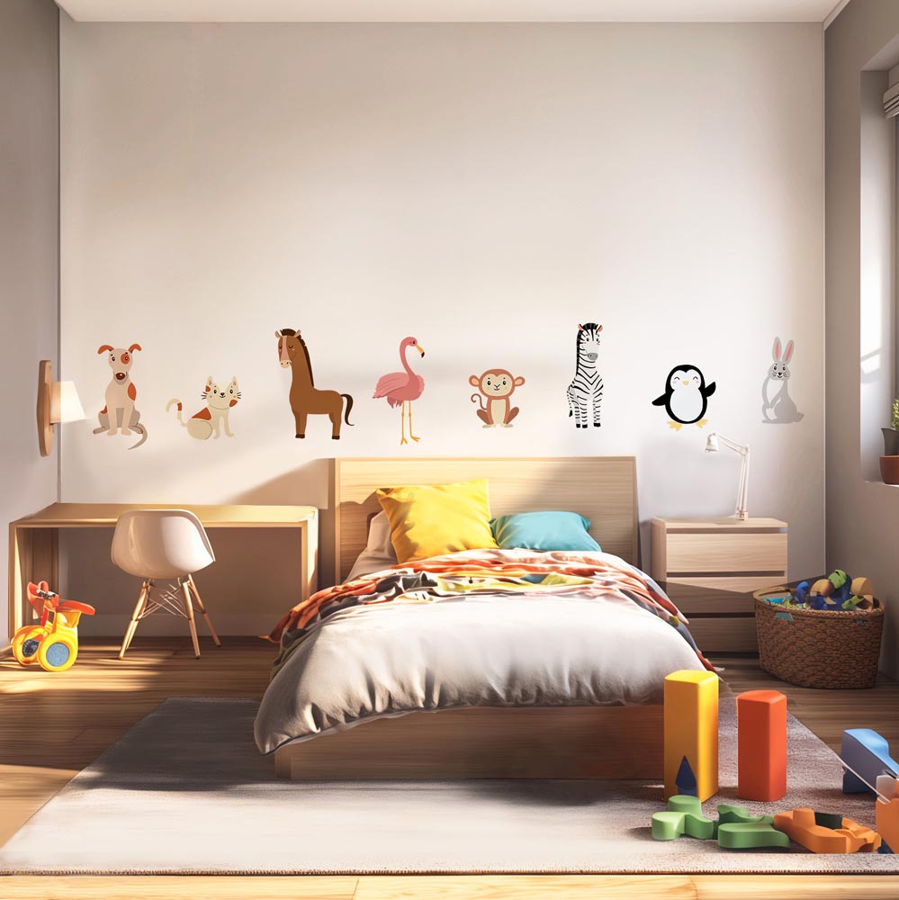 Cute Animal Companions Set - Murals by Numbers Kit