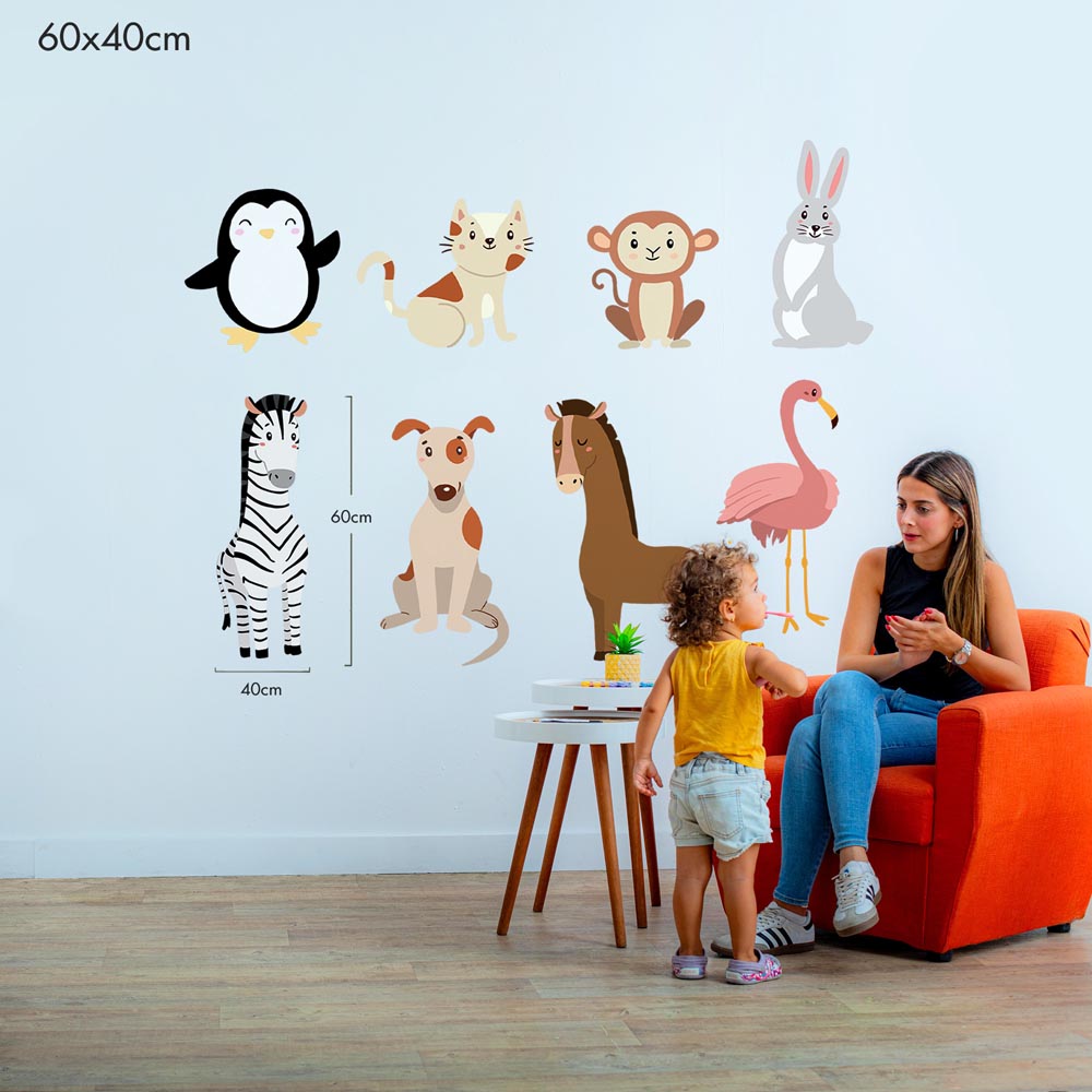 Cute Animal Companions Set - Murals by Numbers Kit