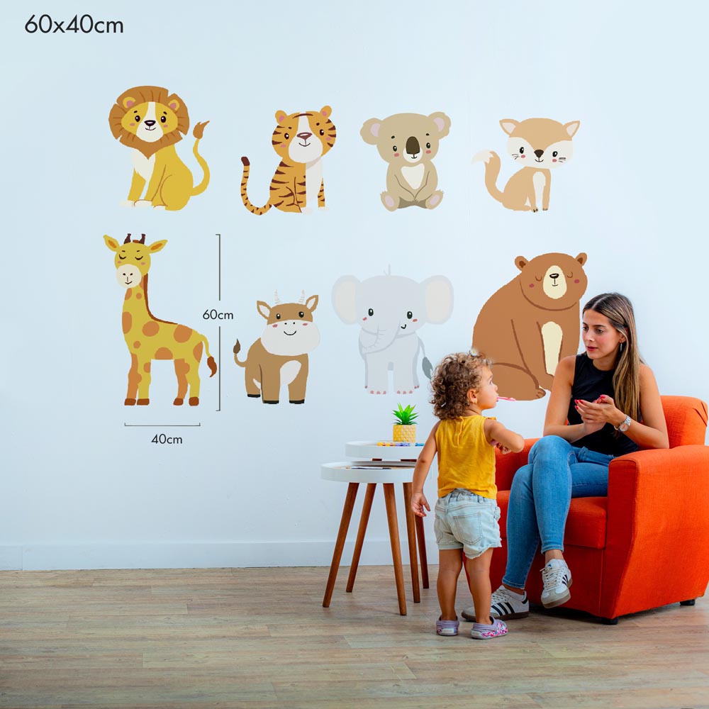 Wild Animal Friends Set - Murals by Numbers Kit