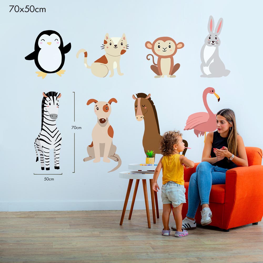 Cute Animal Companions Set - Murals by Numbers Kit