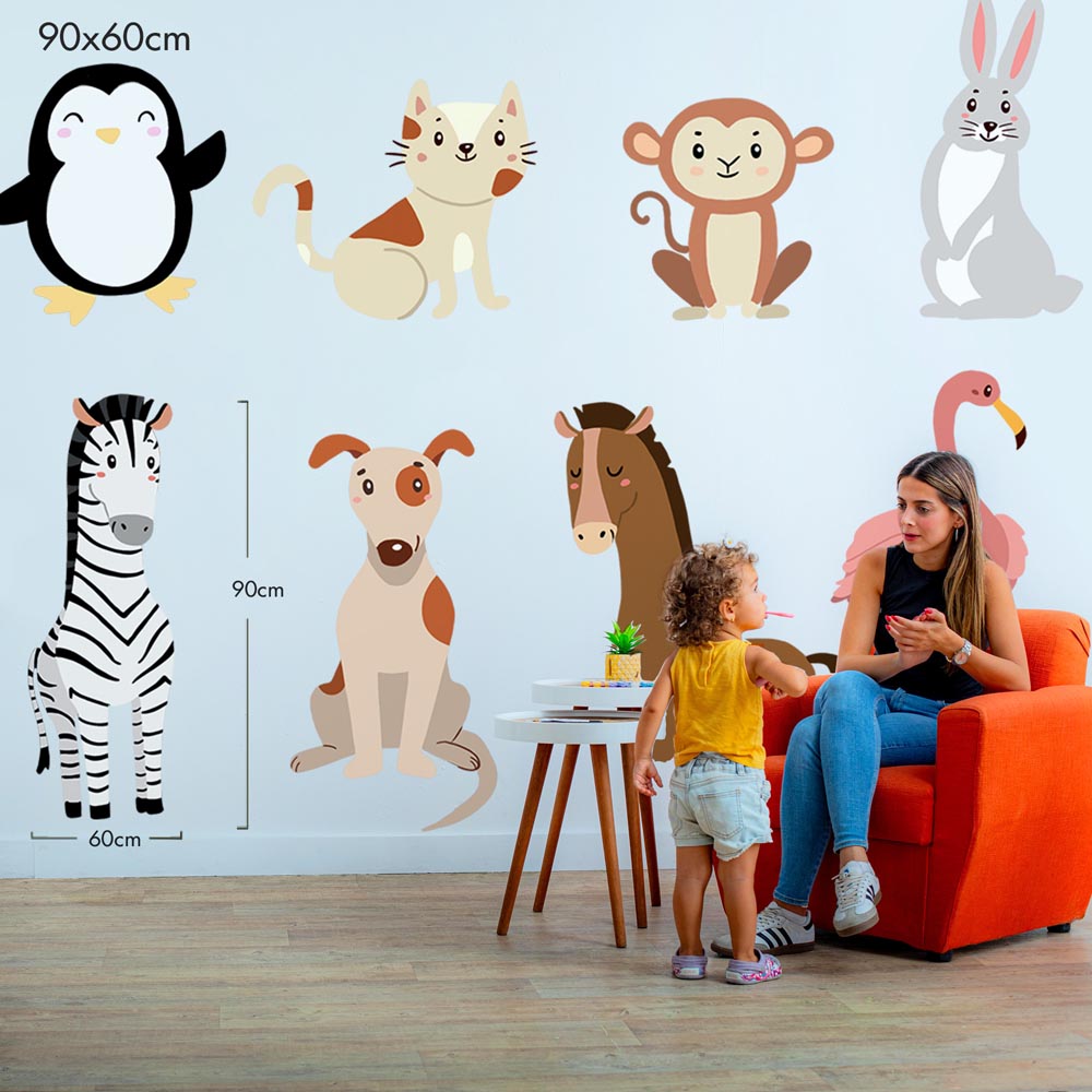 Cute Animal Companions Set - Murals by Numbers Kit