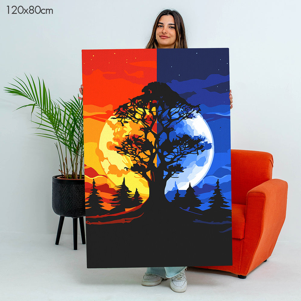 Day and Night Harmony - Paint By Numbers Kit