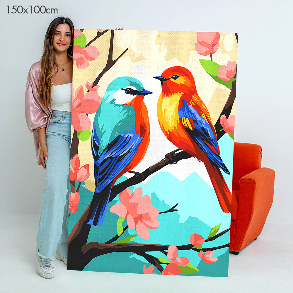 Vivid Birds Perch - Paint By Numbers Kit