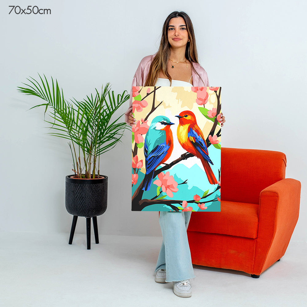 Vivid Birds Perch - Paint By Numbers Kit