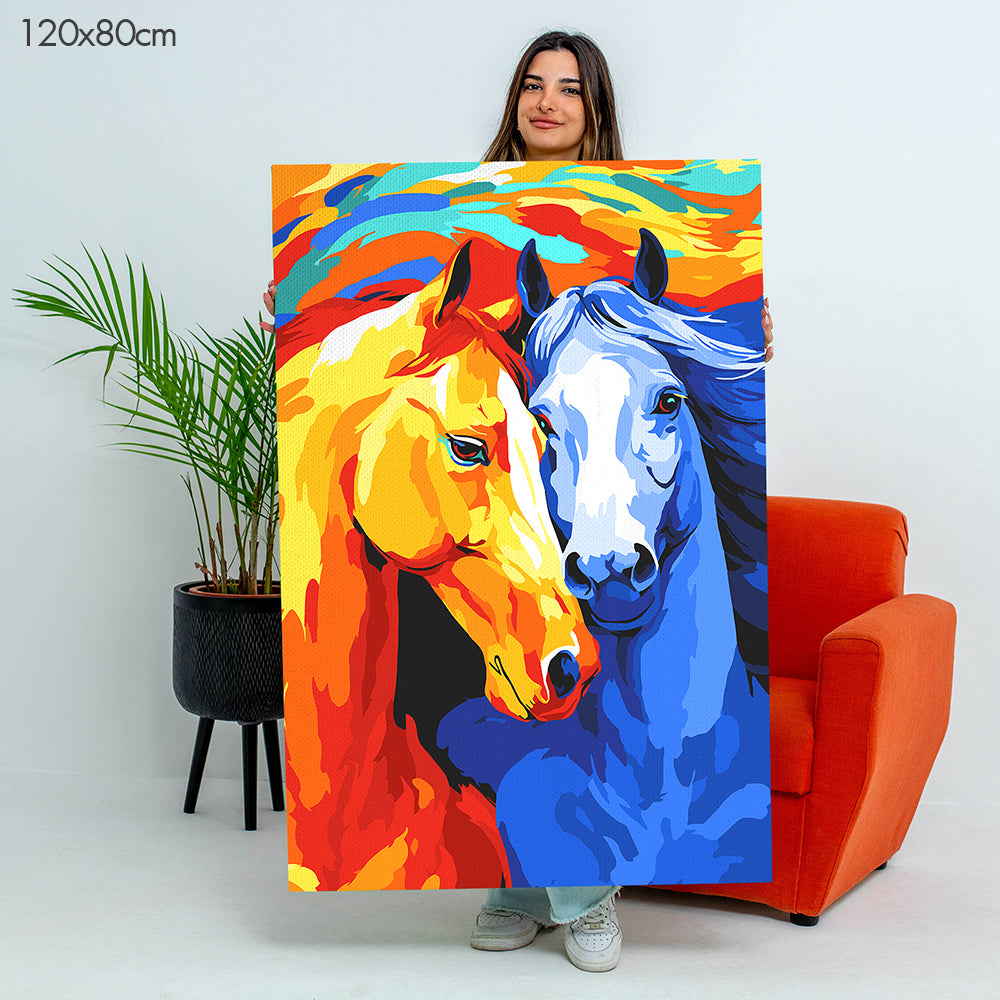 خيول في وئام - مجموعة الرسم حسب الأرقام