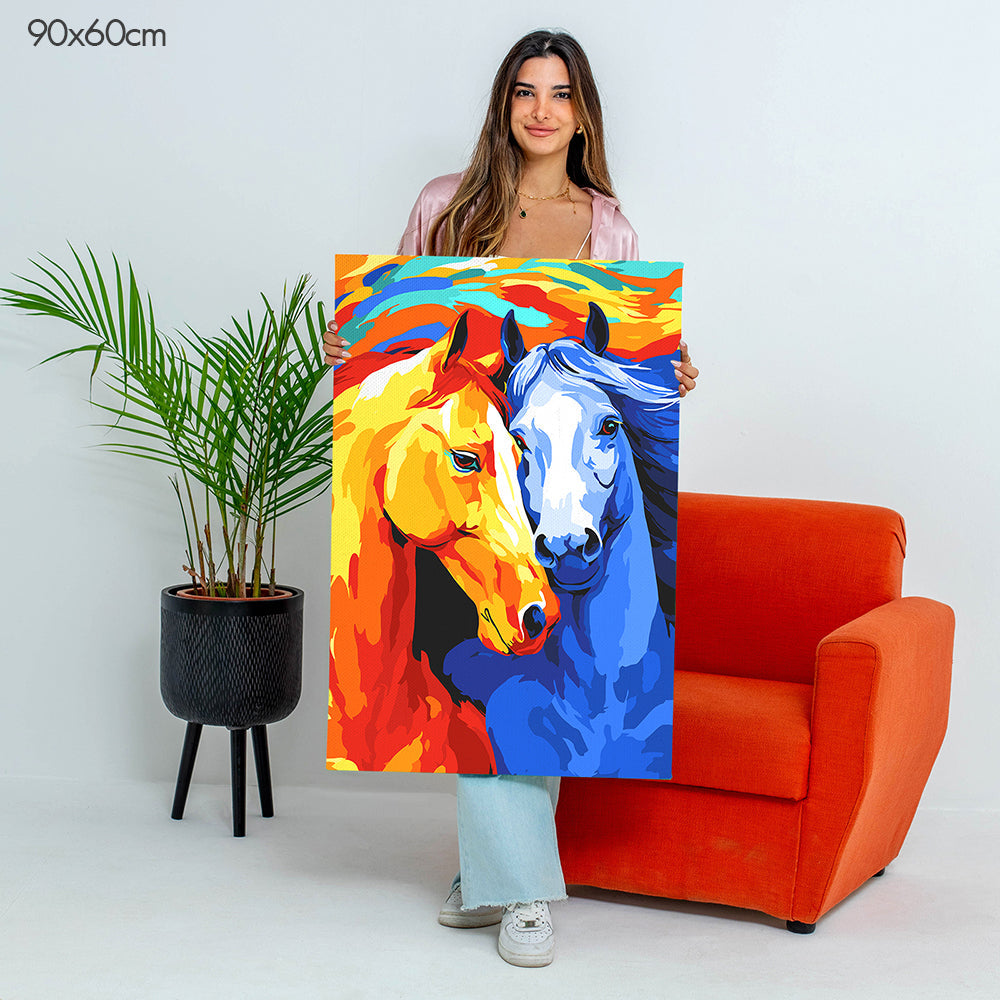 خيول في وئام - مجموعة الرسم حسب الأرقام