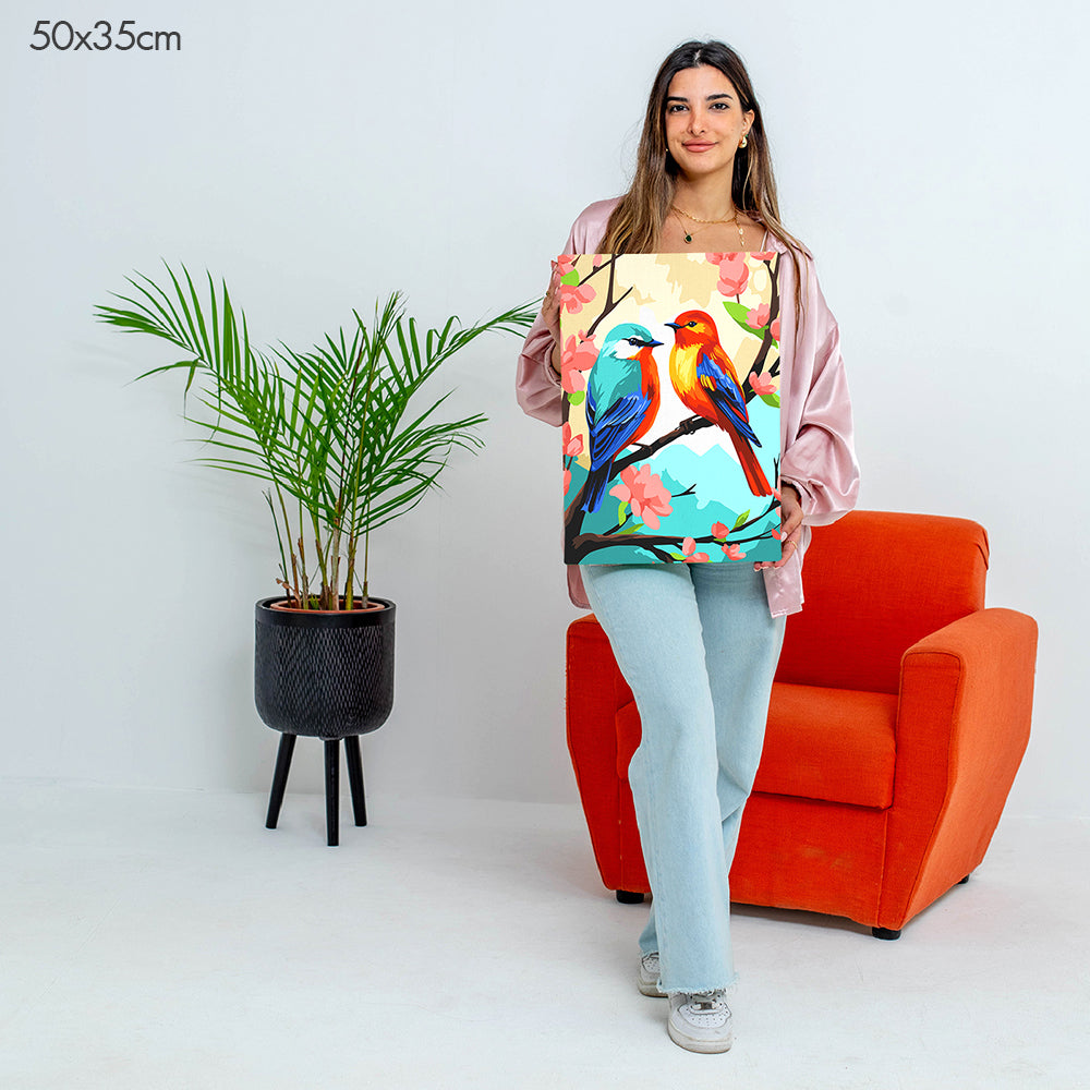 Vivid Birds Perch - Paint By Numbers Kit