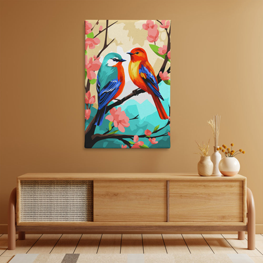 Vivid Birds Perch - Paint By Numbers Kit