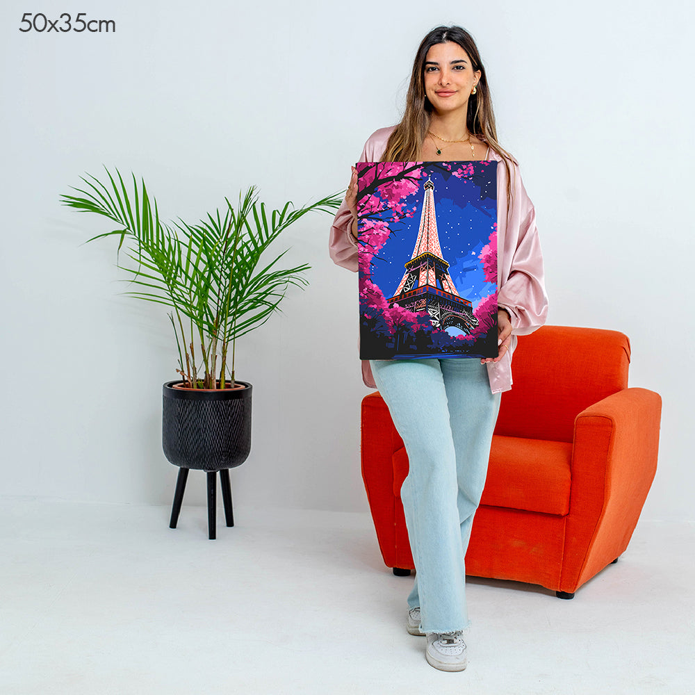 Eiffel Tower at Night - Paint By Numbers Kit