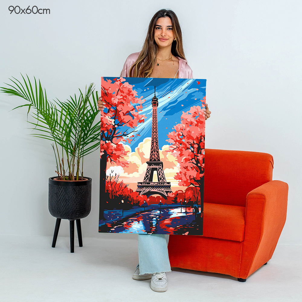 Eiffel Tower Blossom - Paint By Numbers Kit