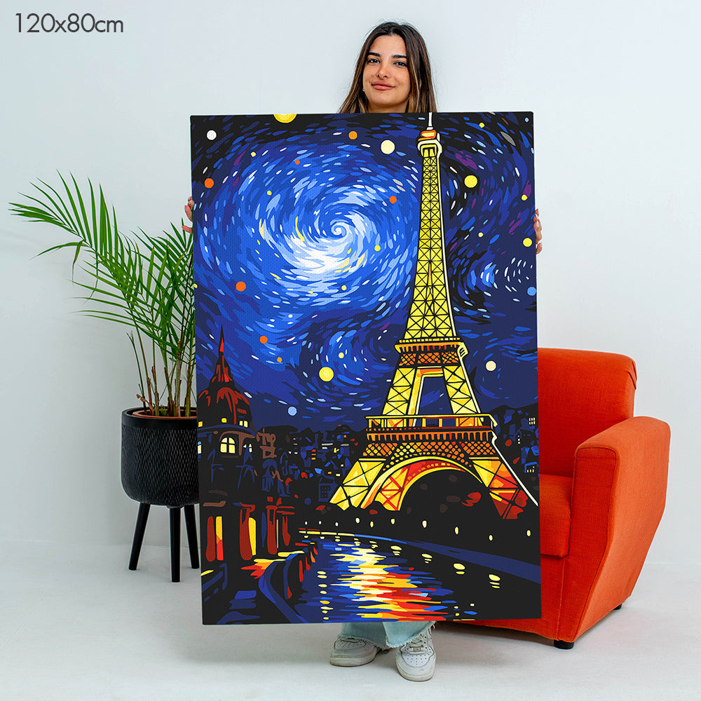 Starry Eiffel Tower - Paint By Numbers Kit