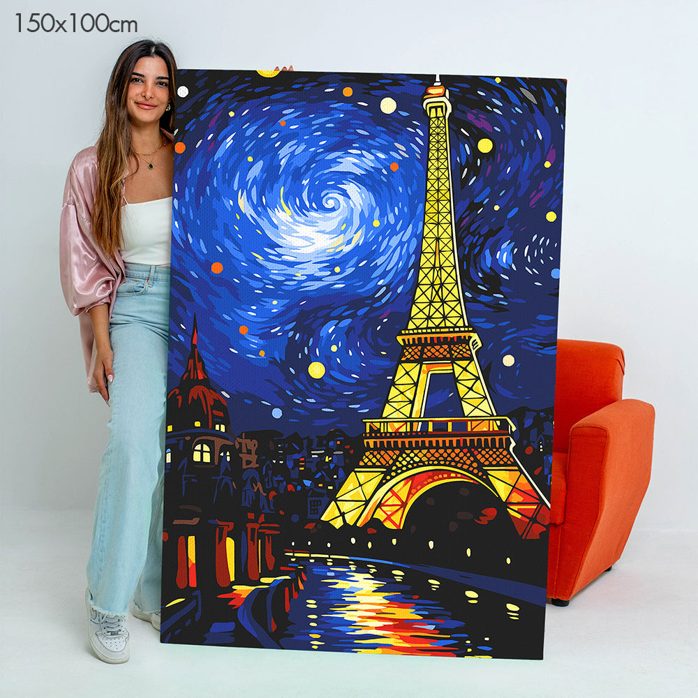 Starry Eiffel Tower - Paint By Numbers Kit