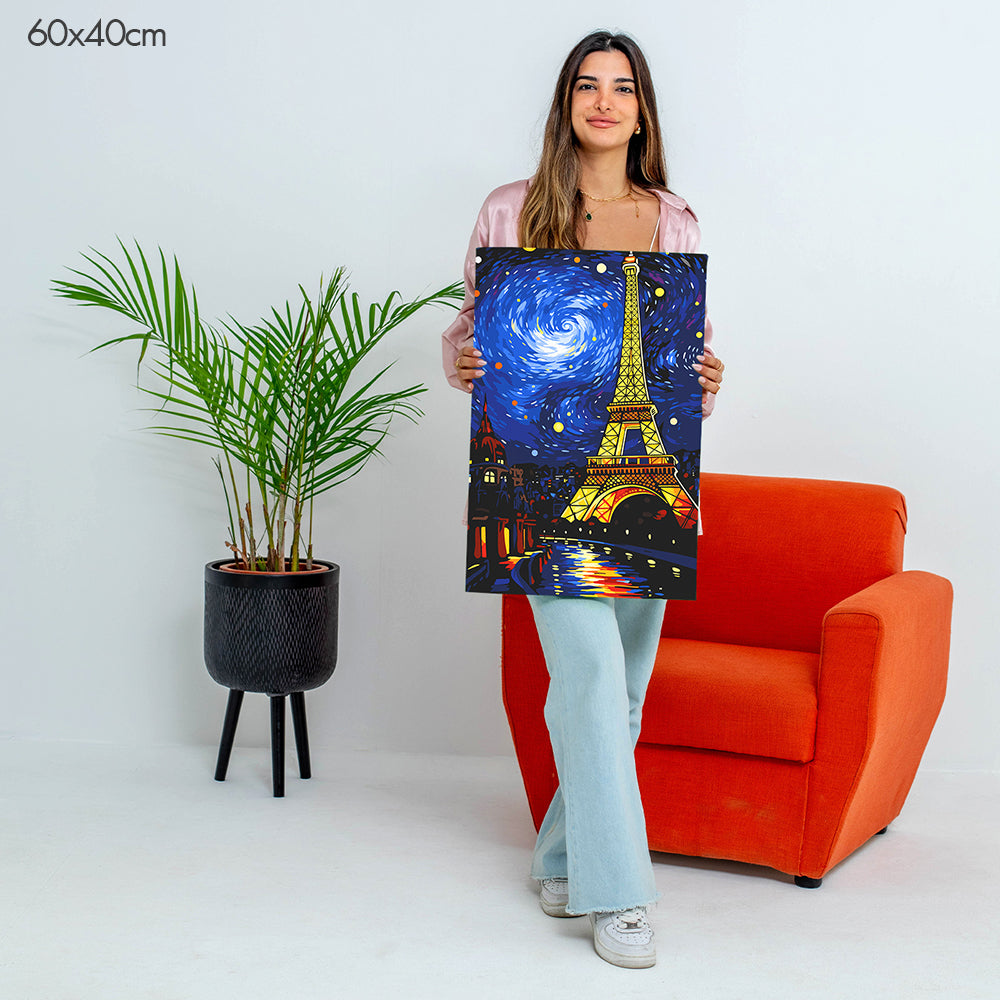 Starry Eiffel Tower - Paint By Numbers Kit