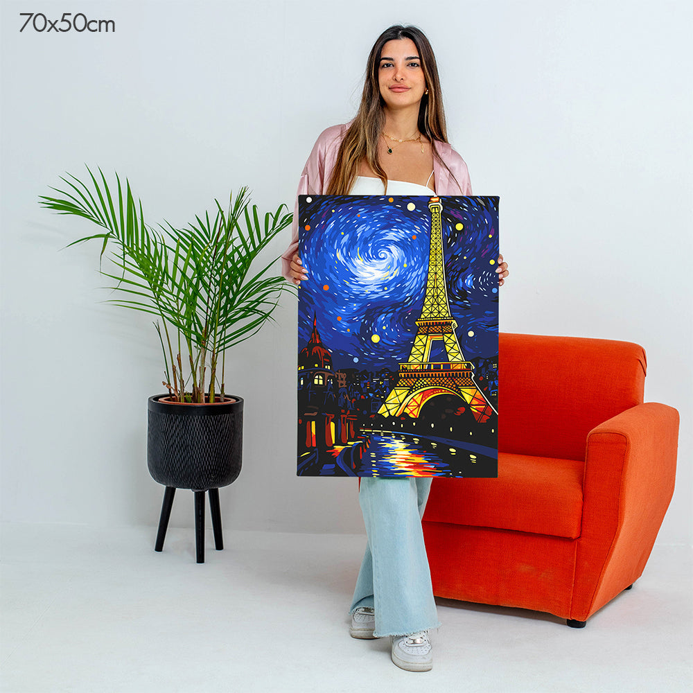 Starry Eiffel Tower - Paint By Numbers Kit