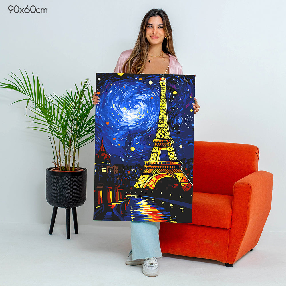 Starry Eiffel Tower - Paint By Numbers Kit