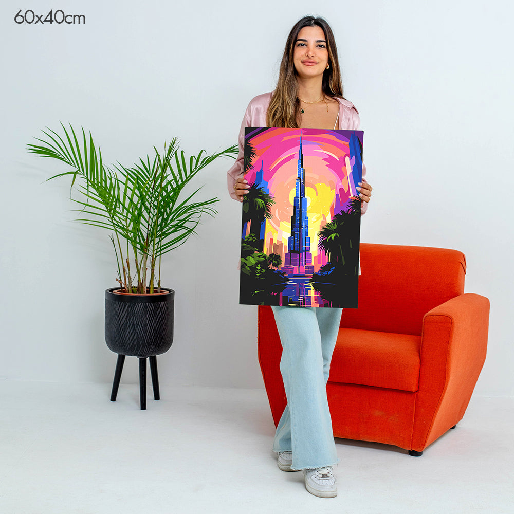 برج خليفة عند االمساء - مجموعة الرسم حسب الأرقام