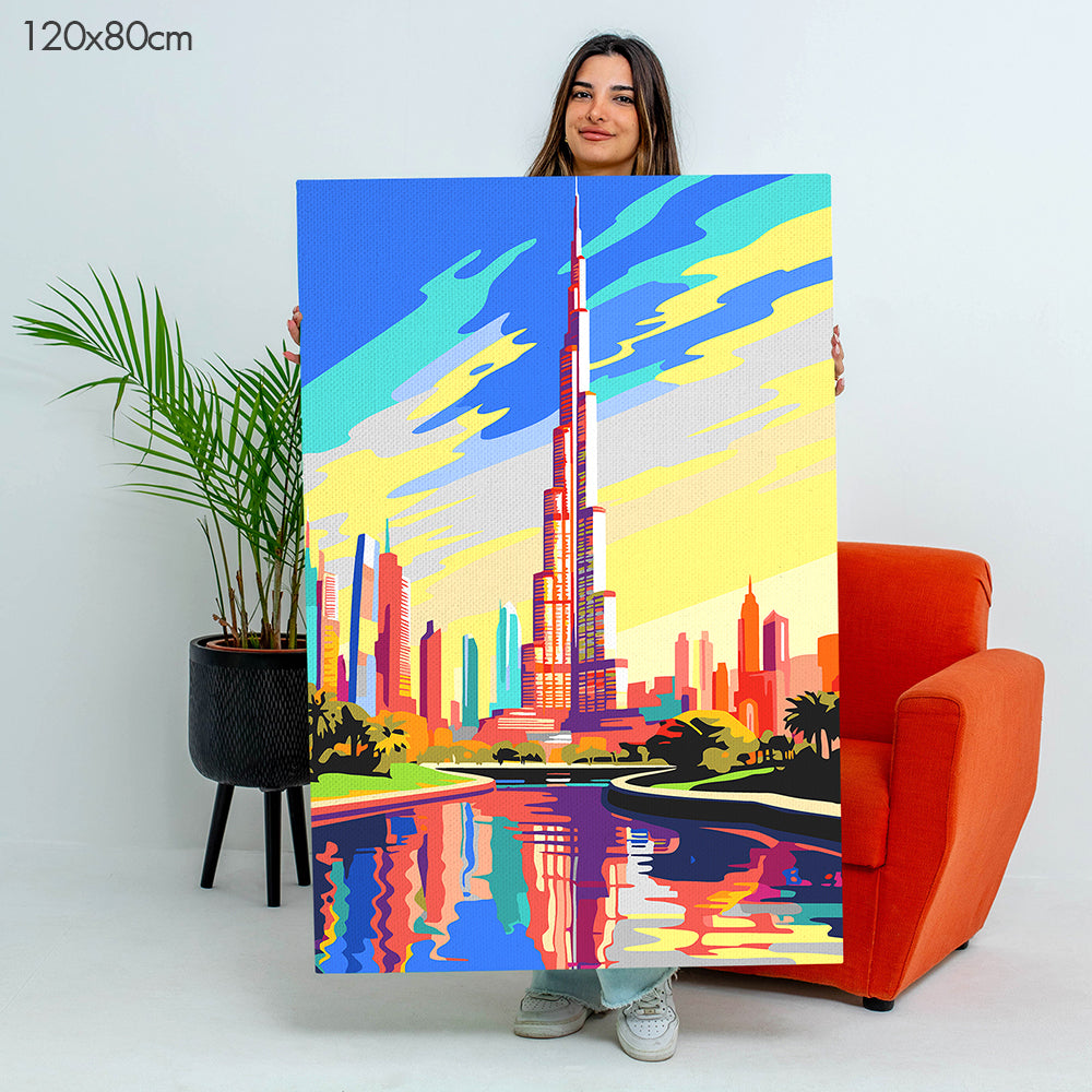 Glowing Burj Khalifa - Paint By Numbers Kit