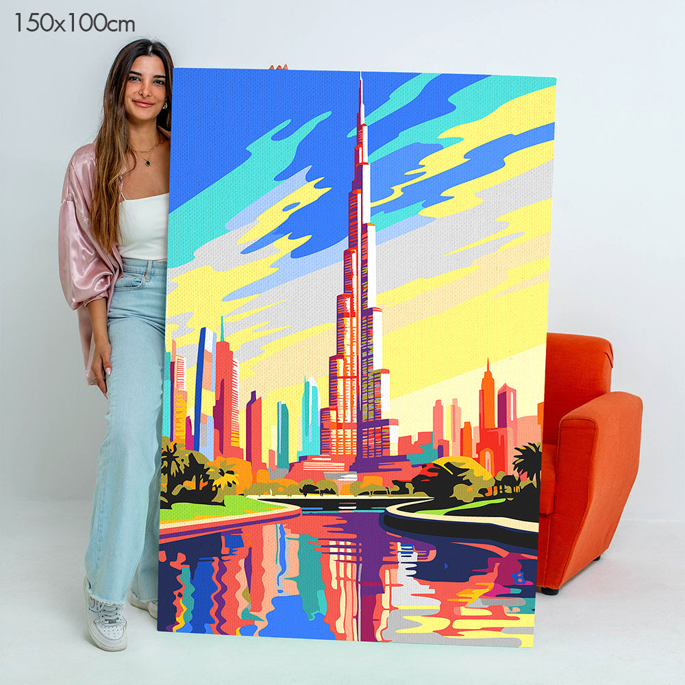 Glowing Burj Khalifa - Paint By Numbers Kit