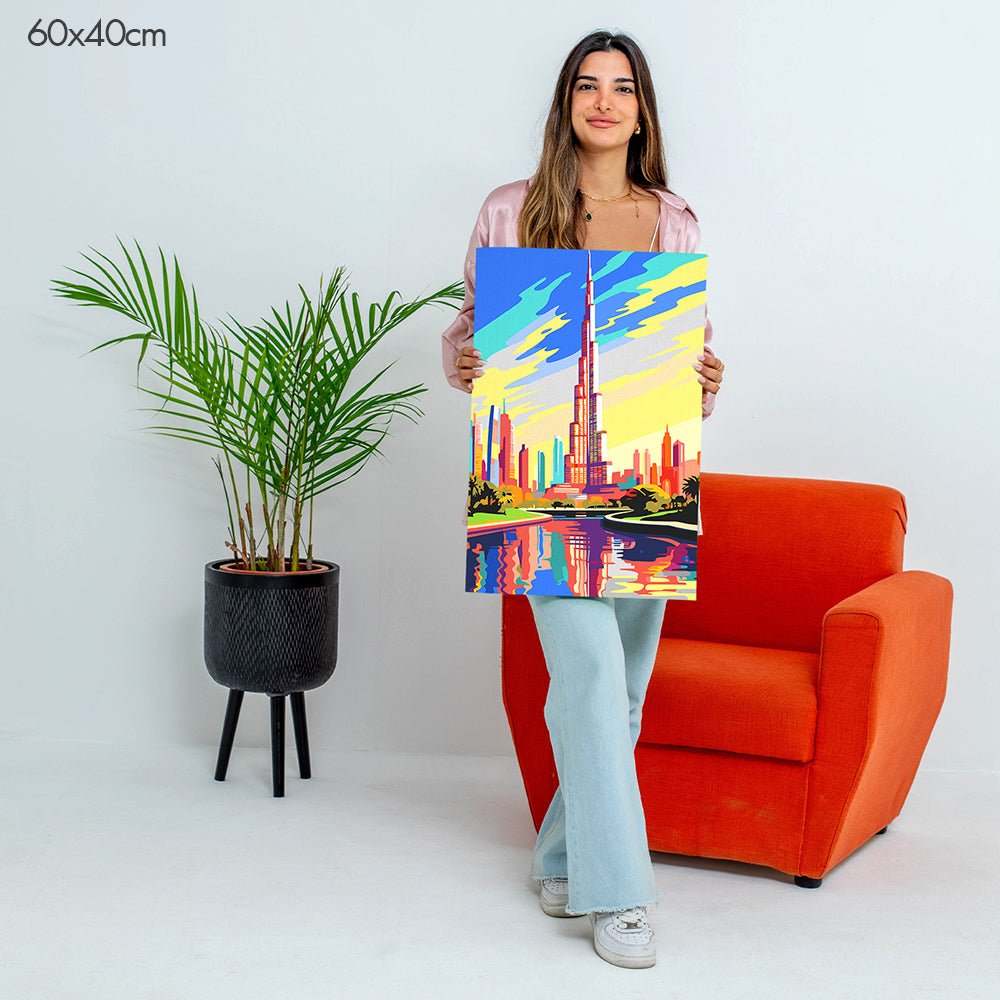 Glowing Burj Khalifa - Paint By Numbers Kit