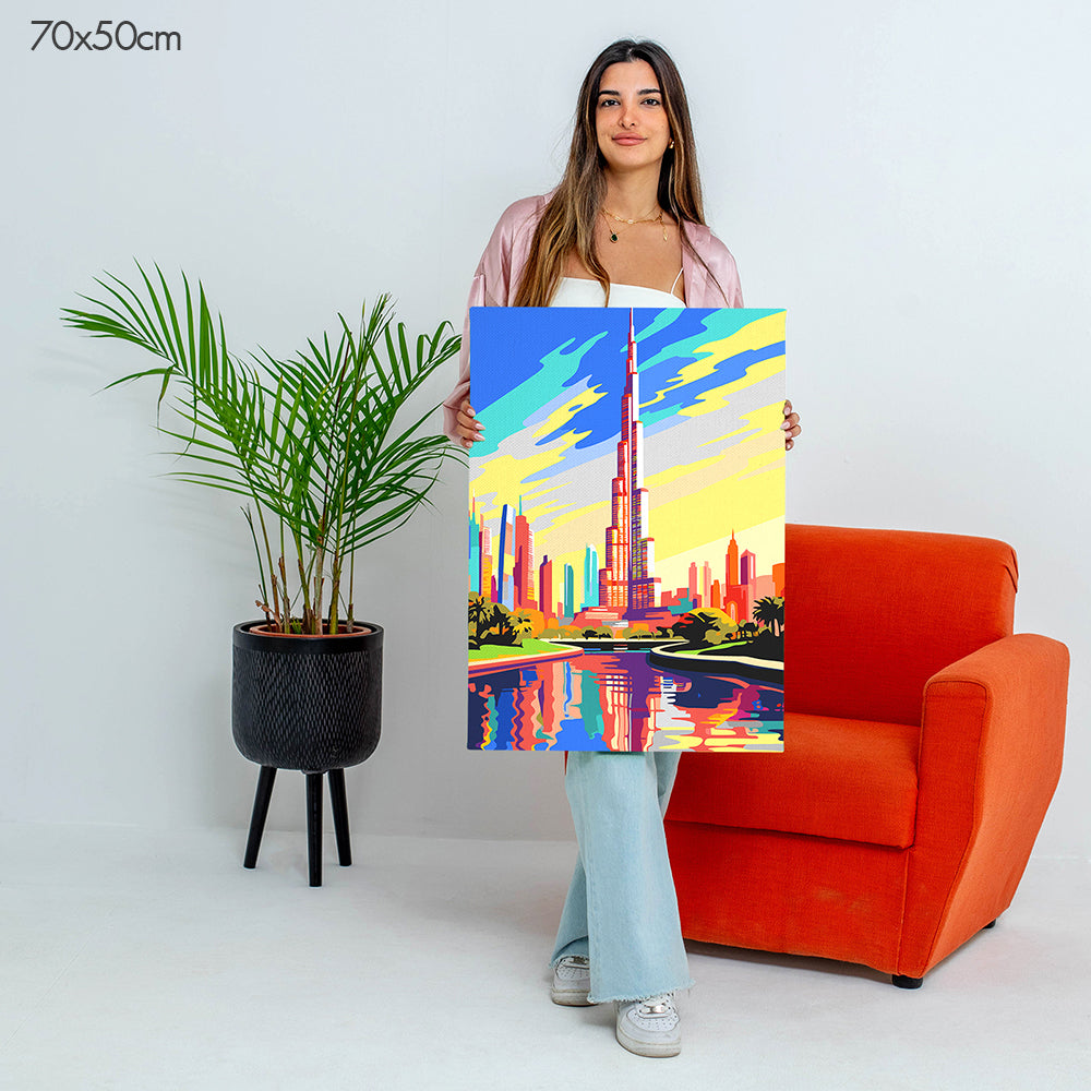 Glowing Burj Khalifa - Paint By Numbers Kit