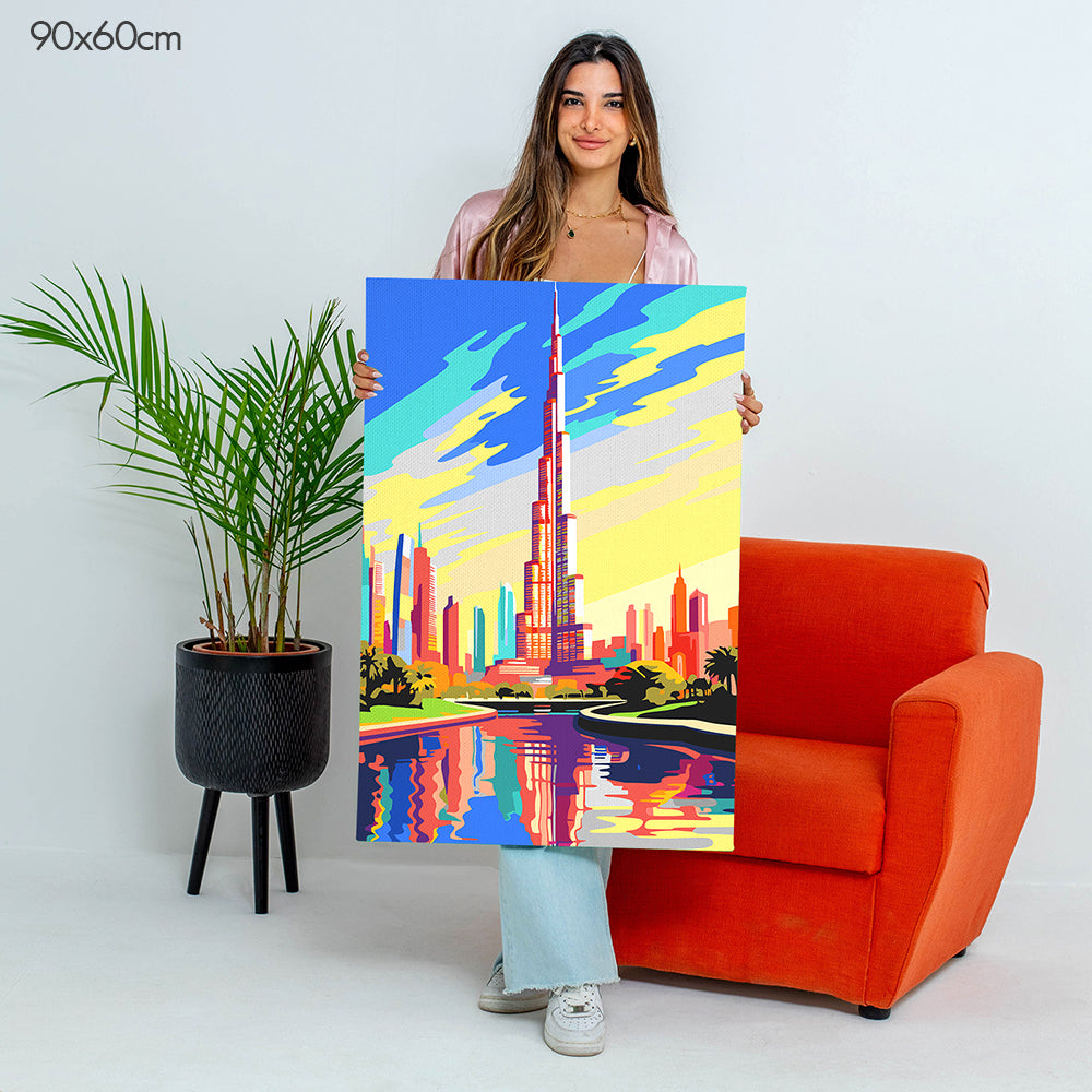 Glowing Burj Khalifa - Paint By Numbers Kit