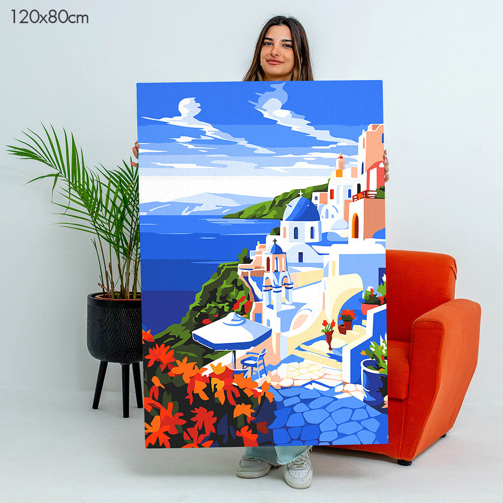 Santorini of Greece - Paint By Numbers Kit