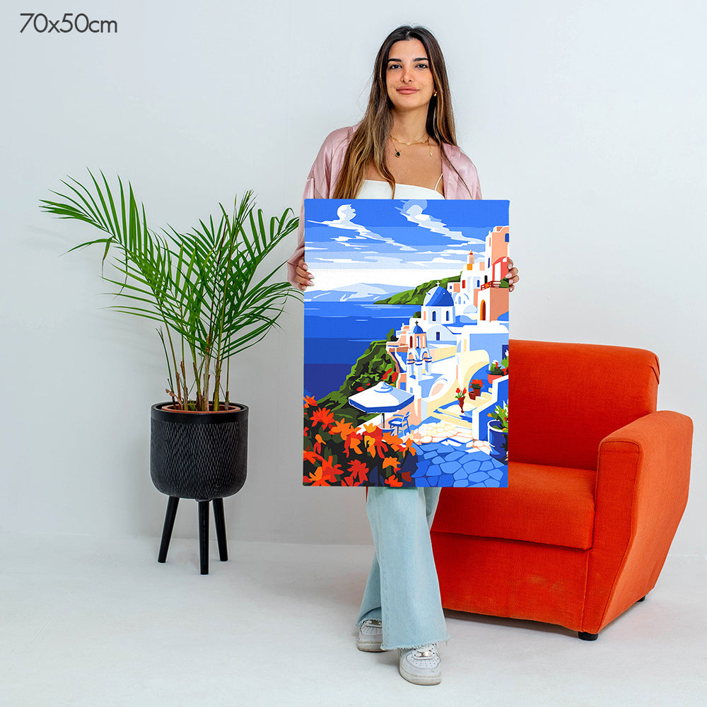 Santorini of Greece - Paint By Numbers Kit