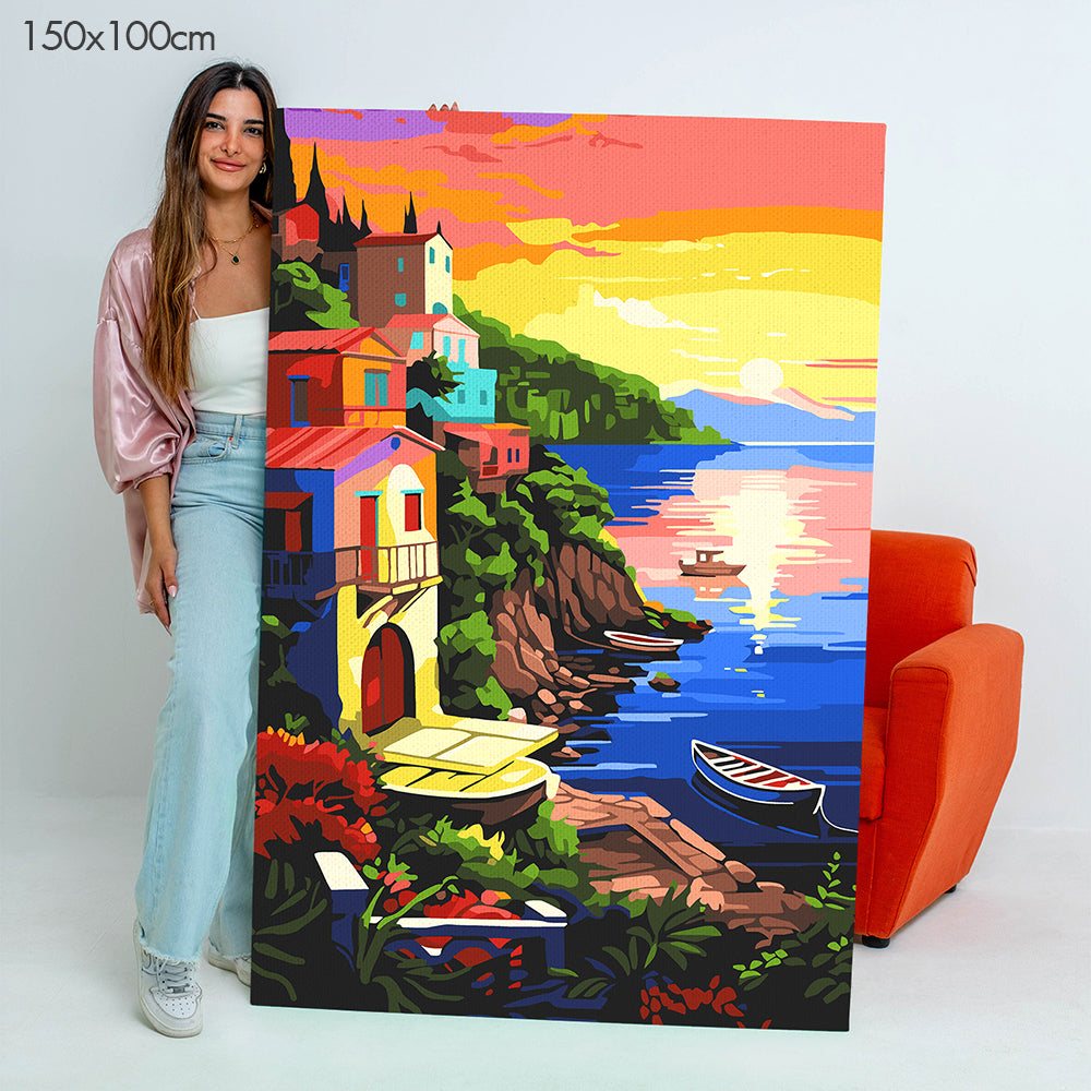 Serene Lakeside Sunset - Paint By Numbers Kit