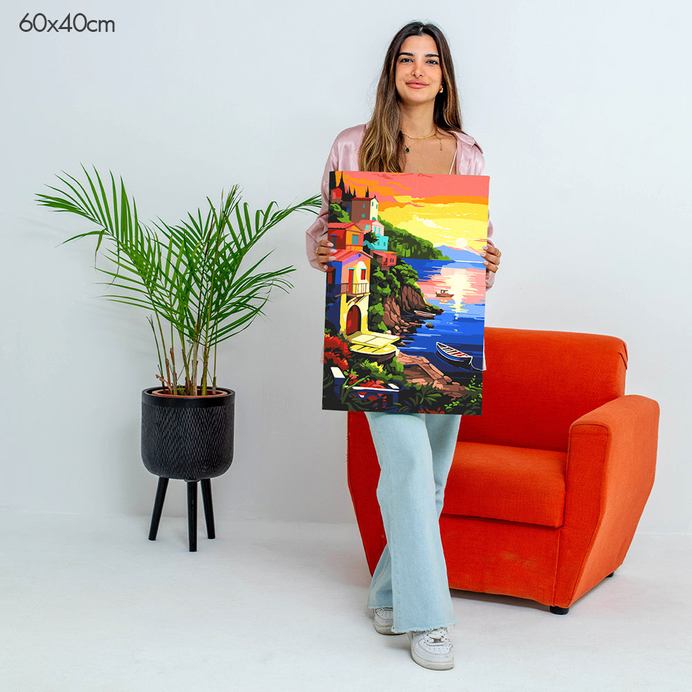 Serene Lakeside Sunset - Paint By Numbers Kit