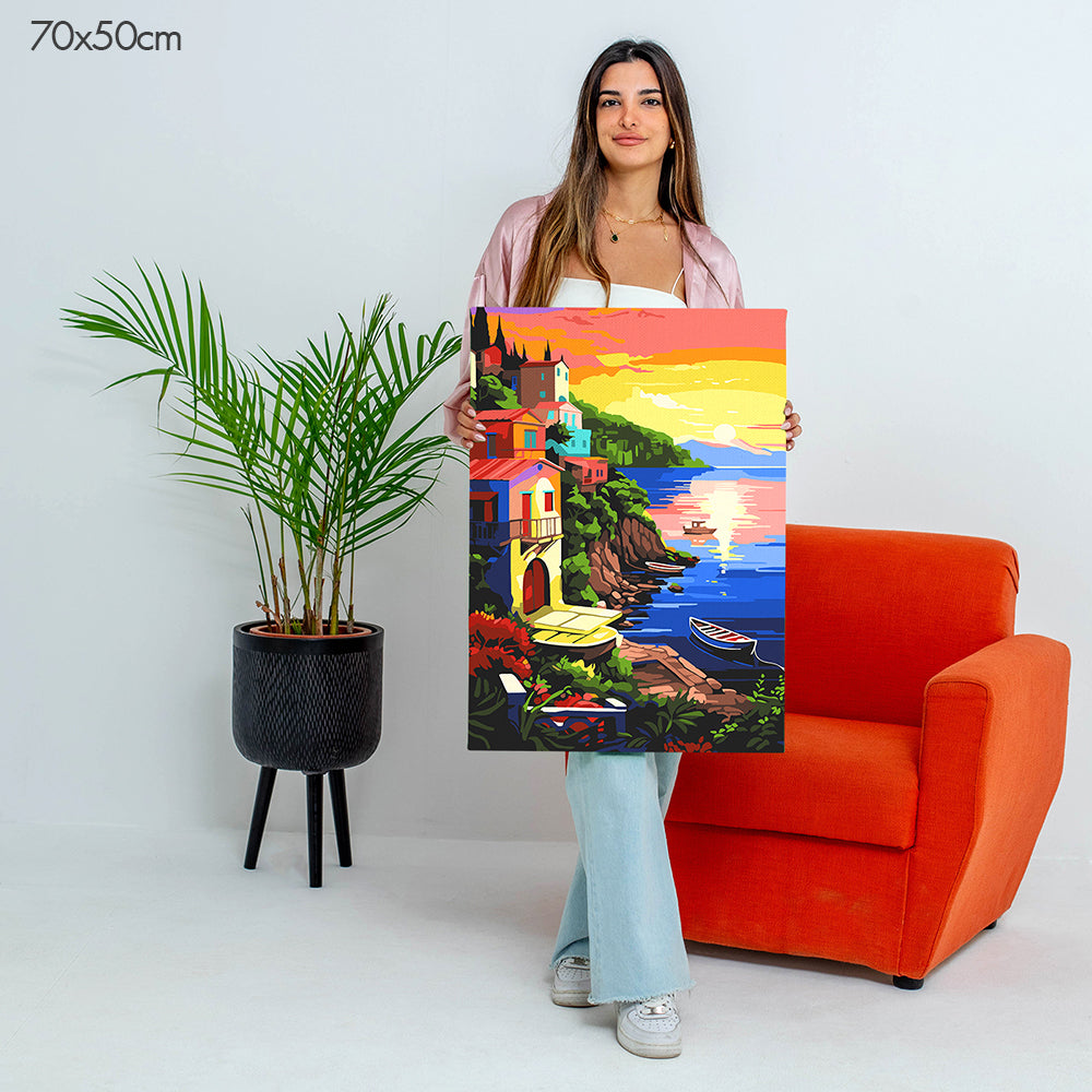 Serene Lakeside Sunset - Paint By Numbers Kit