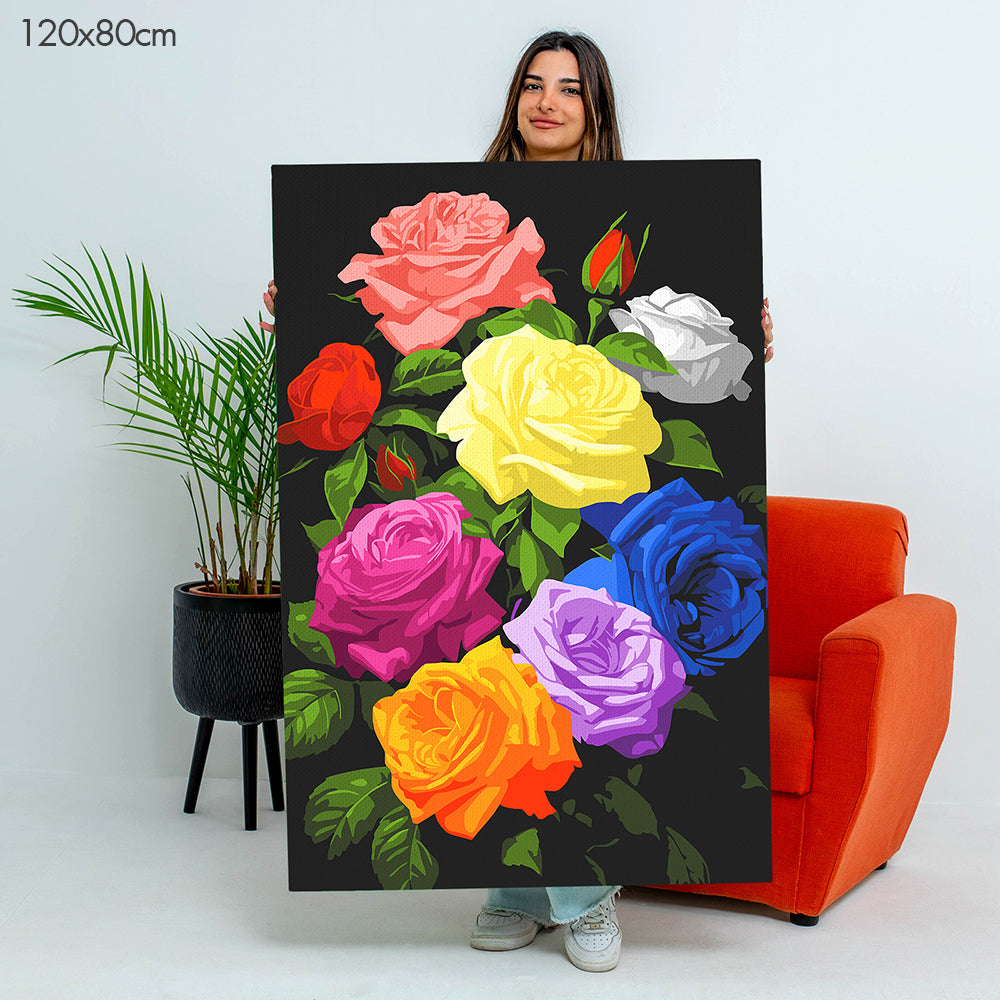 7 Shades of Roses - Paint By Numbers Kit