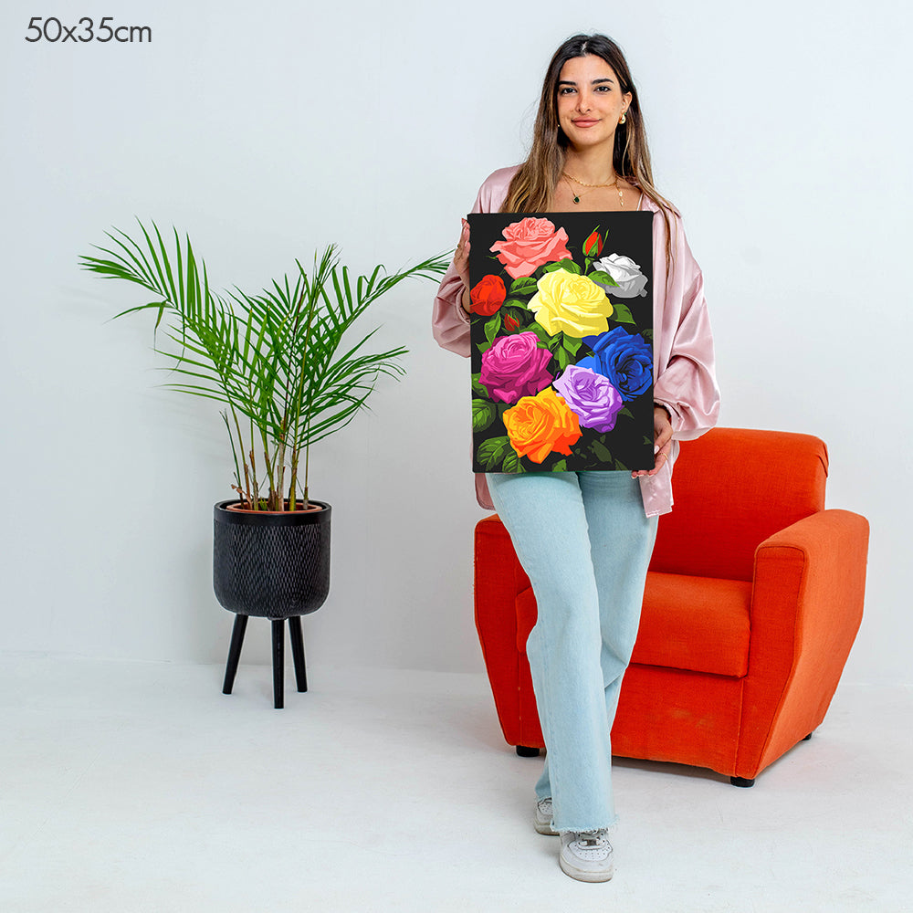 7 Shades of Roses - Paint By Numbers Kit