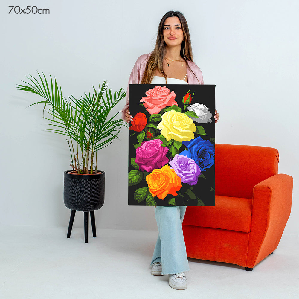 7 Shades of Roses - Paint By Numbers Kit