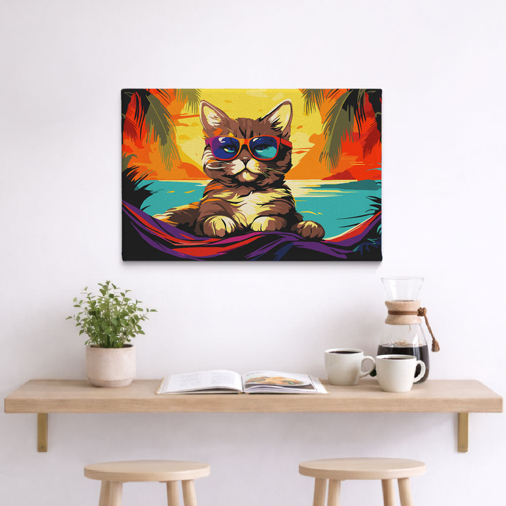 Cat on Vacation - Paint By Numbers Kit