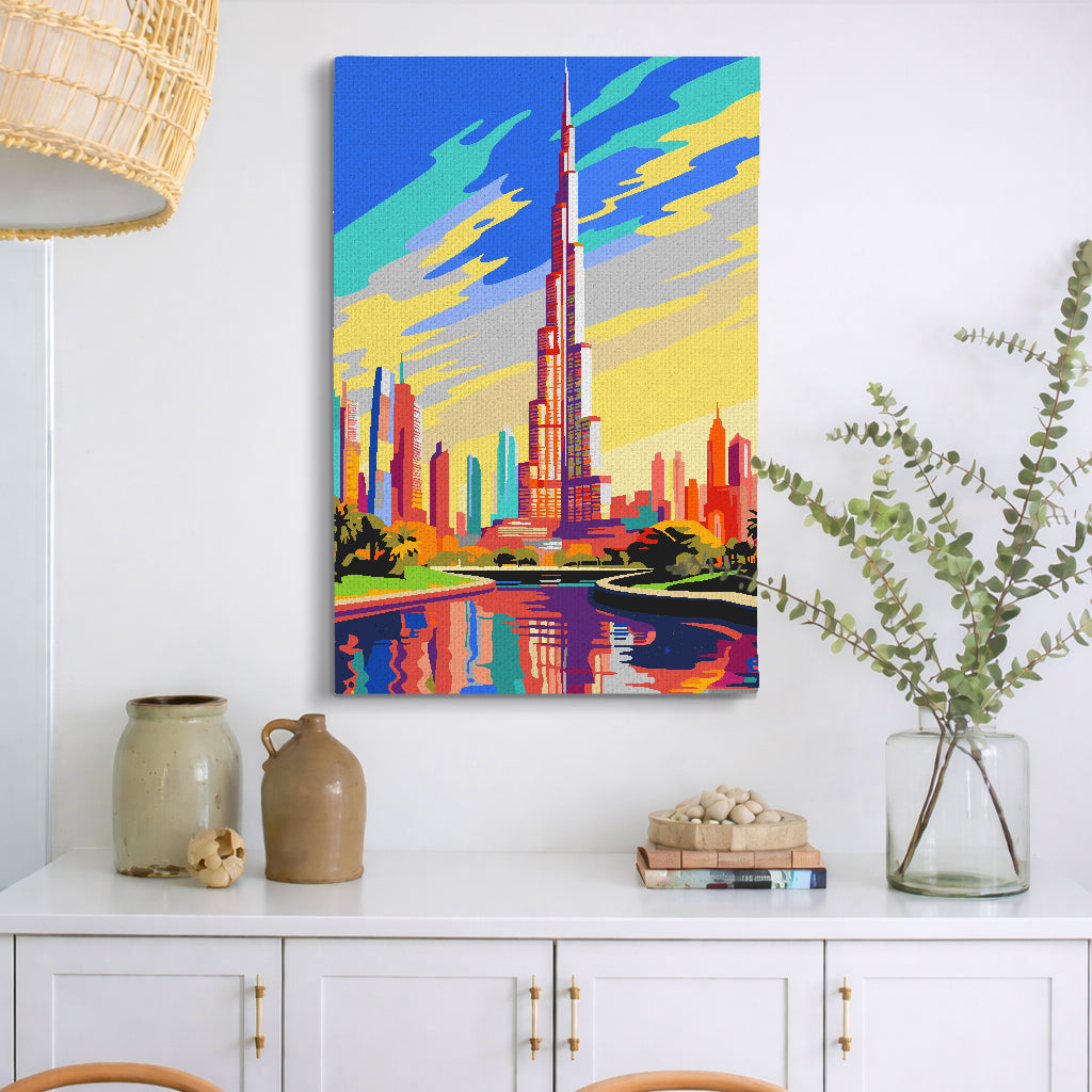 Glowing Burj Khalifa - Paint By Numbers Kit