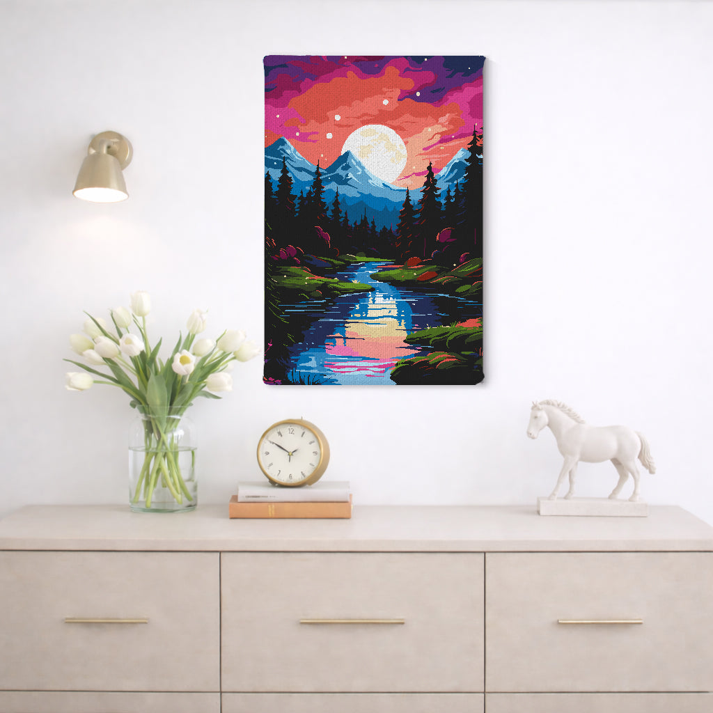 Mountain Moonlight Peace - Paint By Numbers Kit