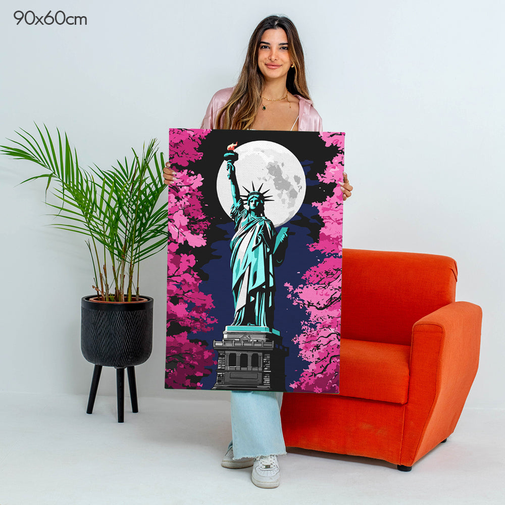 جبل فوجي خلال موسم الإزهار - مجموعة الرسم حسب الأرقام
