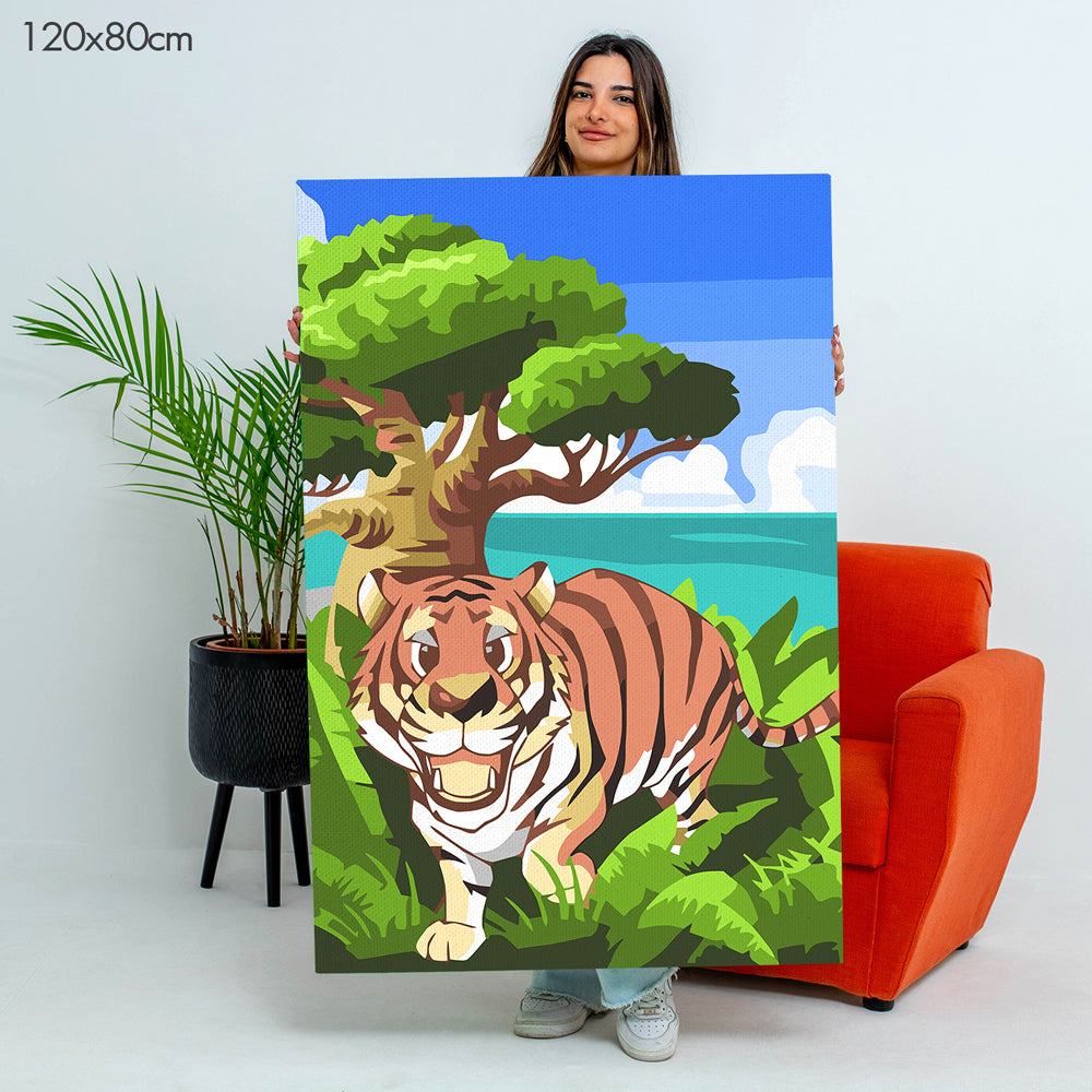 Happy Tiger - Kids Paint By Numbers Kit
