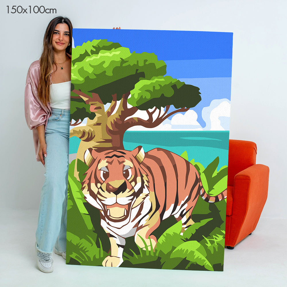 Happy Tiger - Kids Paint By Numbers Kit
