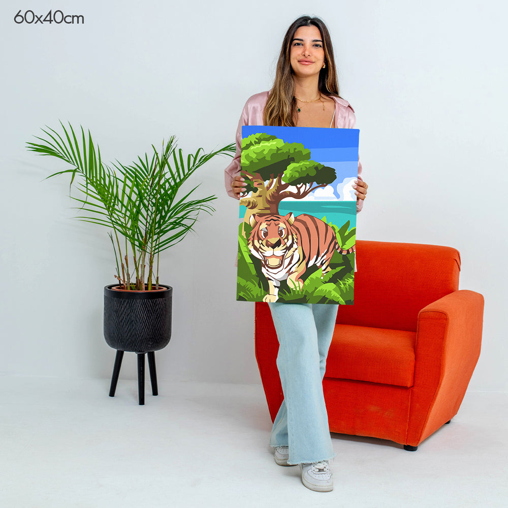 Happy Tiger - Kids Paint By Numbers Kit