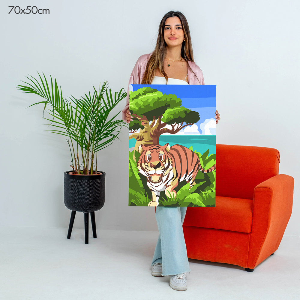 Happy Tiger - Kids Paint By Numbers Kit