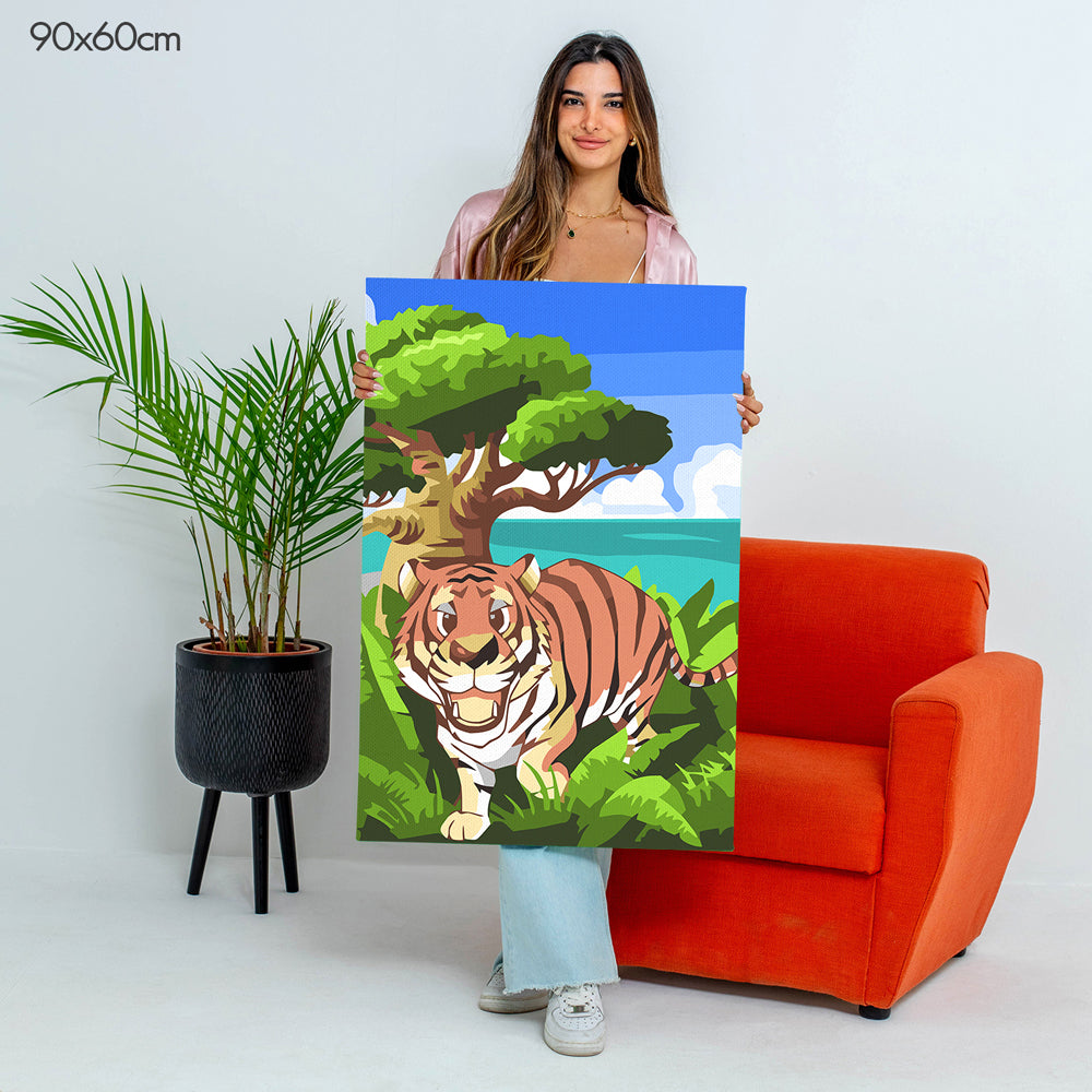 Happy Tiger - Kids Paint By Numbers Kit