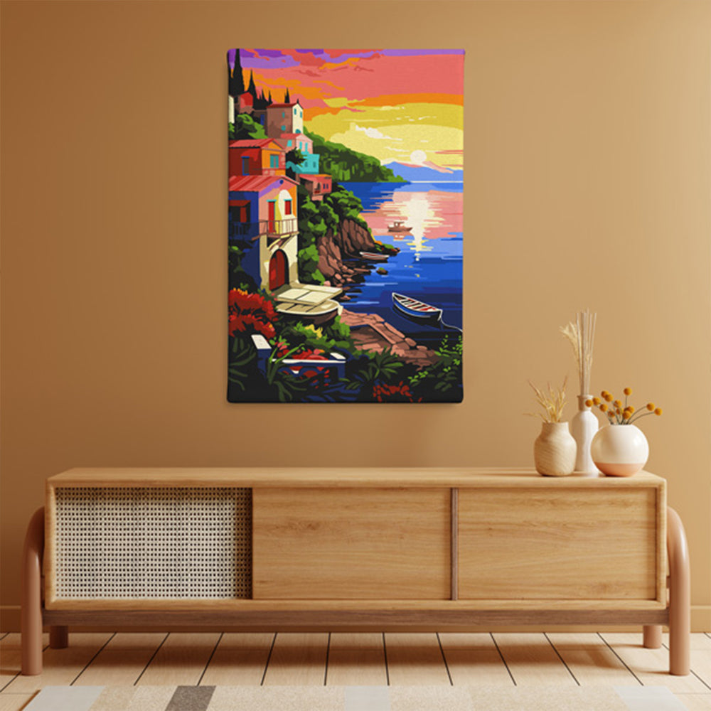 Serene Lakeside Sunset - Paint By Numbers Kit