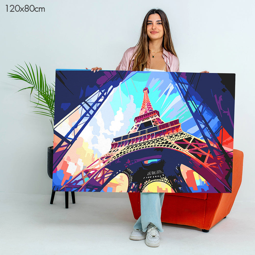 Peaking Eiffel Tower - Paint By Numbers Kit