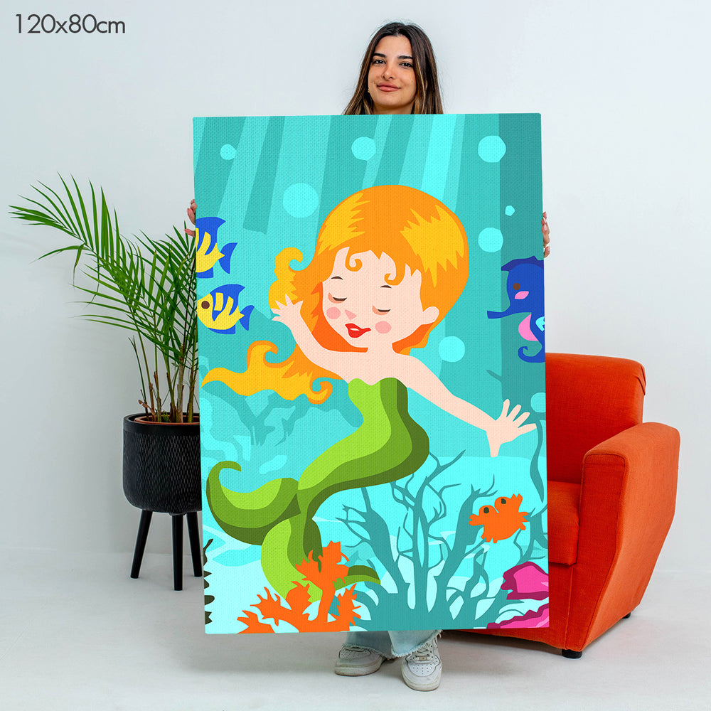 Cute Mermaid - Kids Paint By Numbers Kit