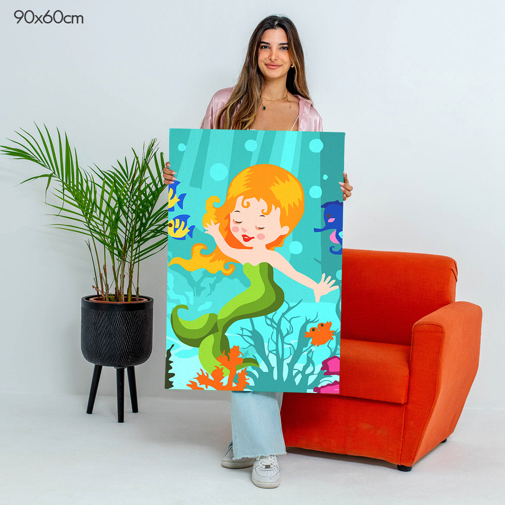 Cute Mermaid - Kids Paint By Numbers Kit