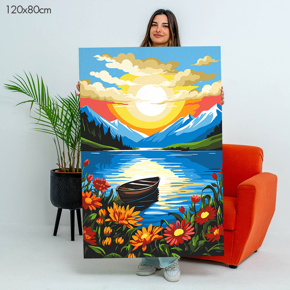 Sunset by the Lake - Paint By Numbers Kit