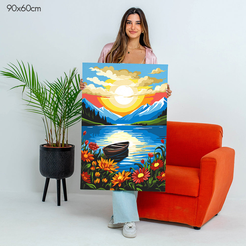 Sunset by the Lake - Paint By Numbers Kit