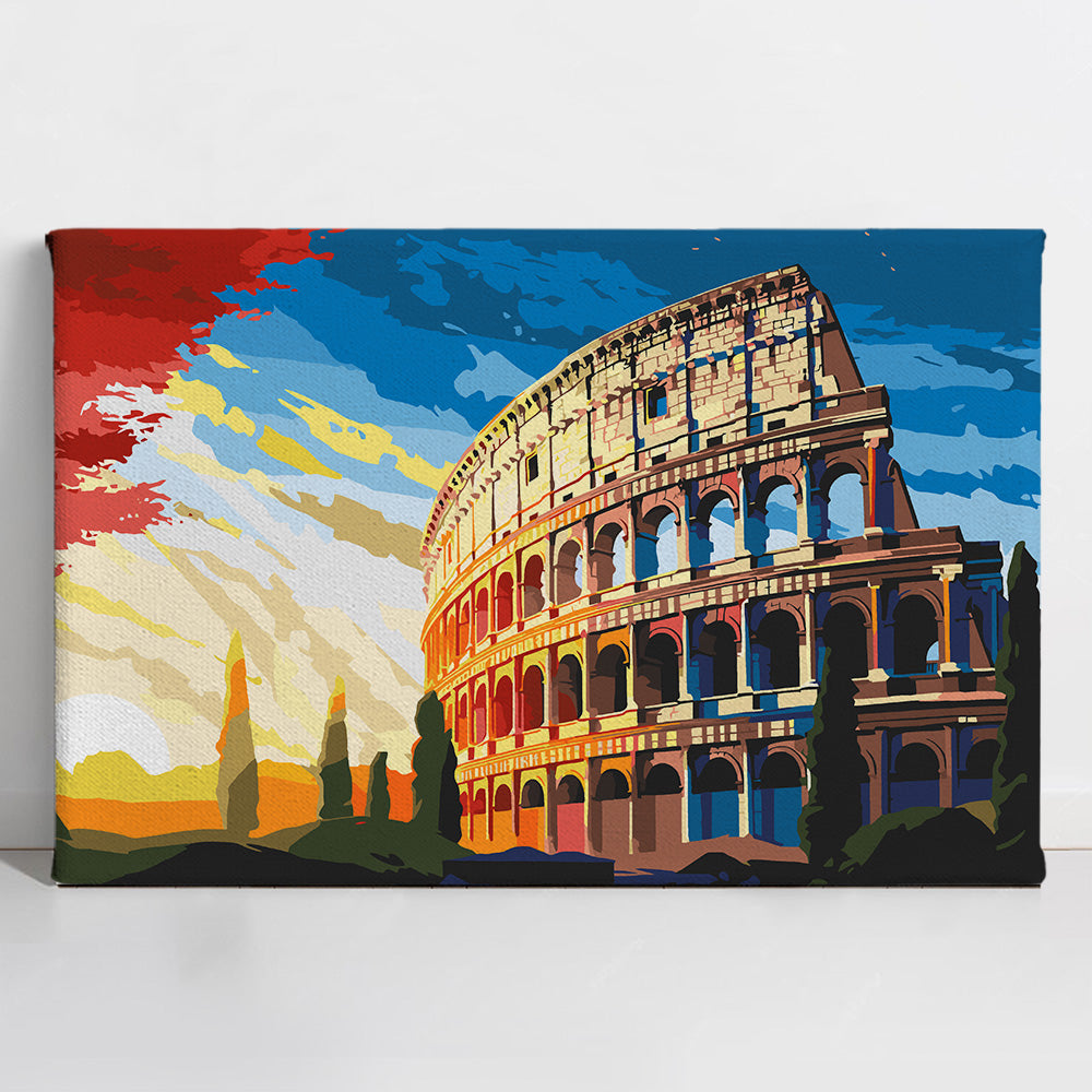 Colosseum of Rome at Dusk - Paint By Numbers Kit